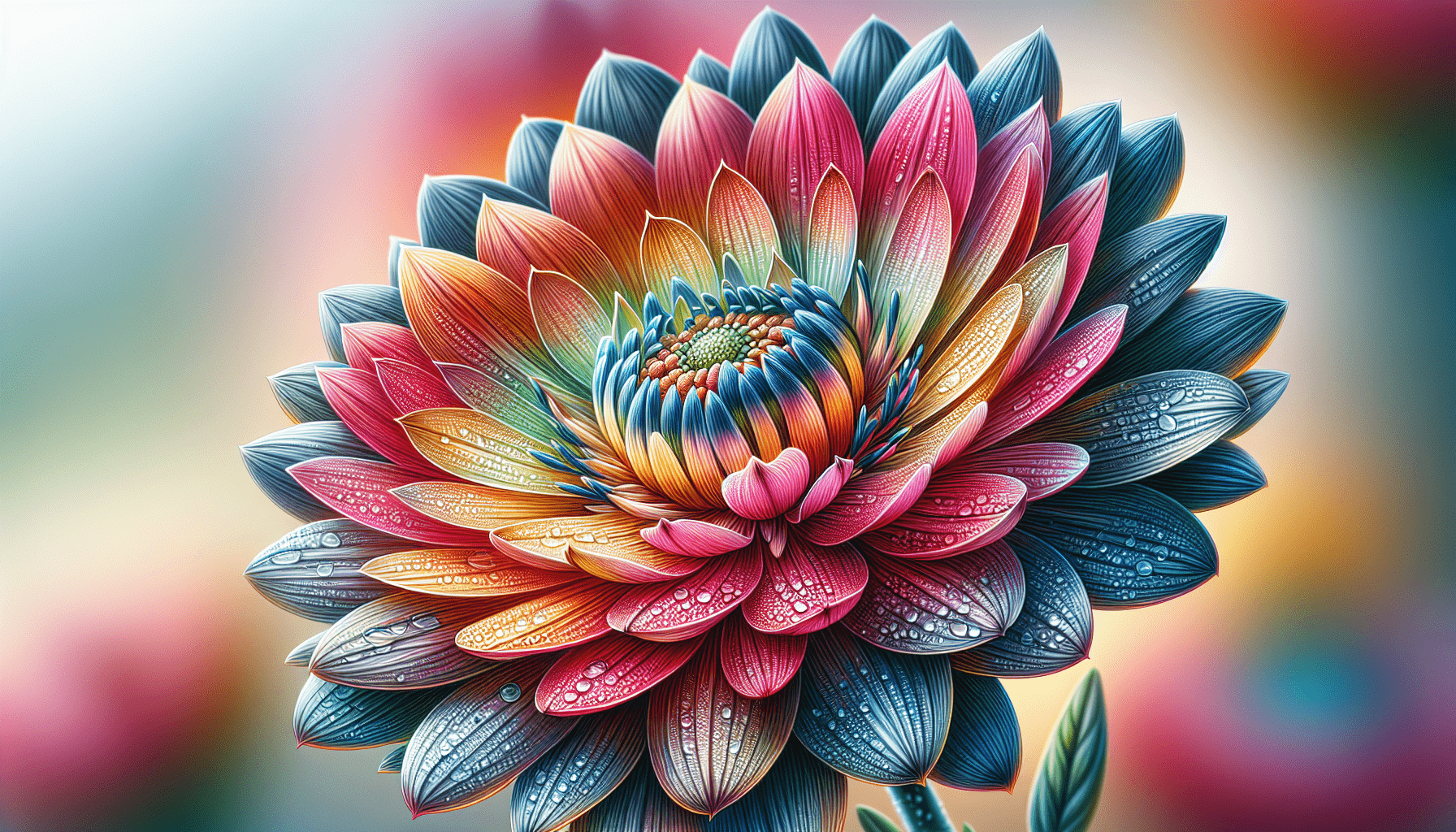 Photograph the intricate details of a vibrant flower in full bloom.